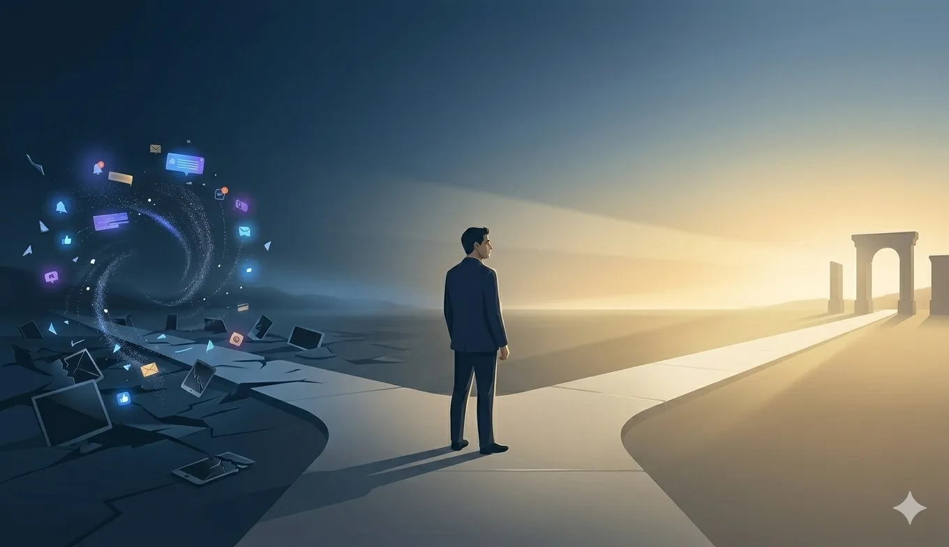 Choice moment within distraction