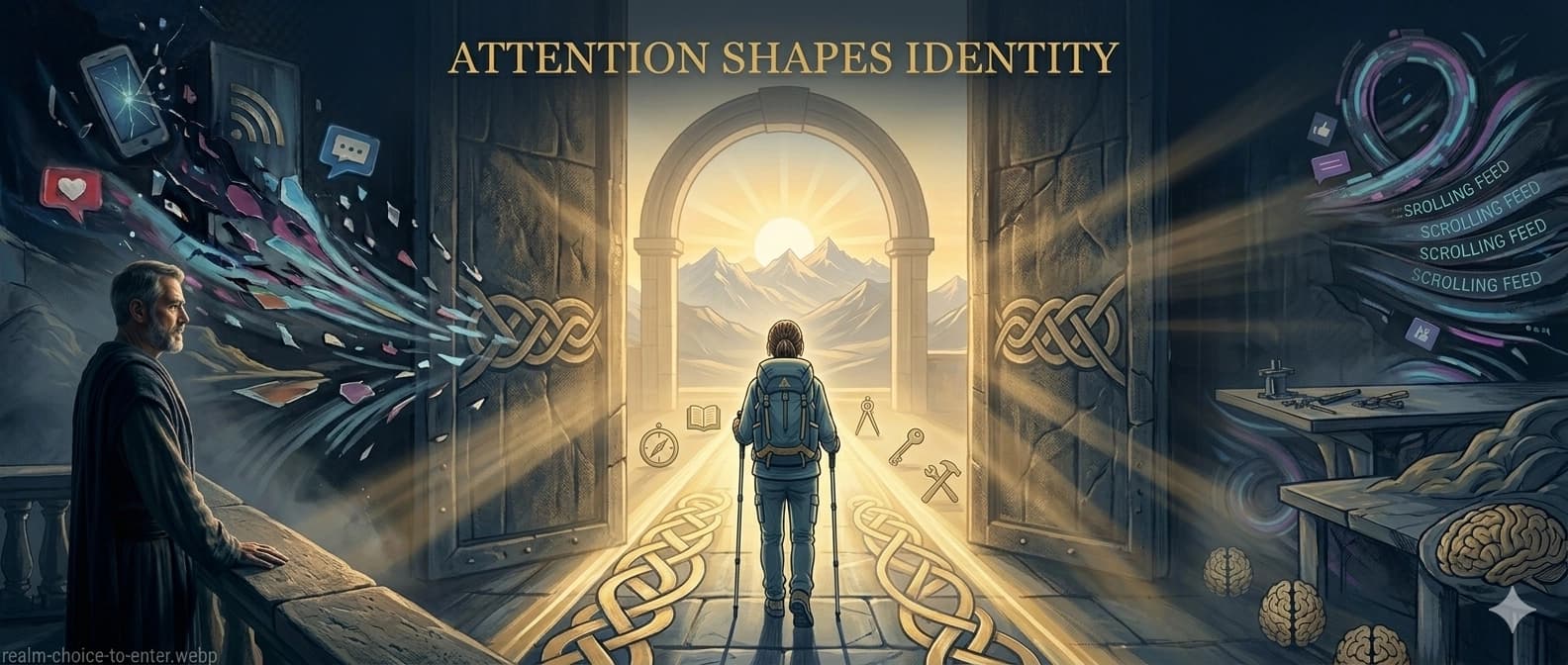 A symbolic entrance into the arena representing commitment