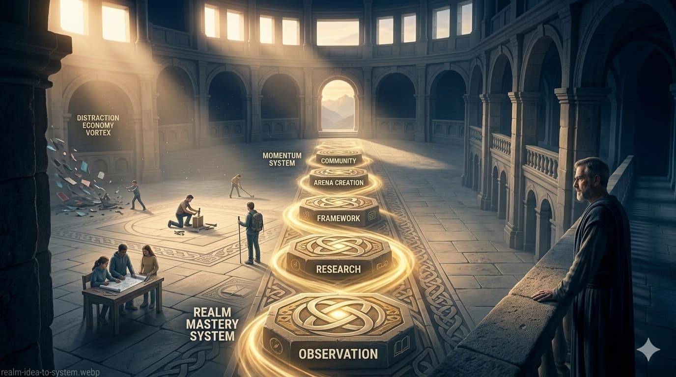 The progression from observation to the REALM mastery system